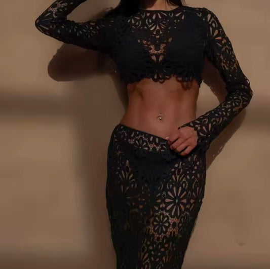 Sandra Black Beach Cover up Set