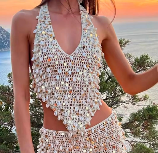 Shell and Sequence halterneck.