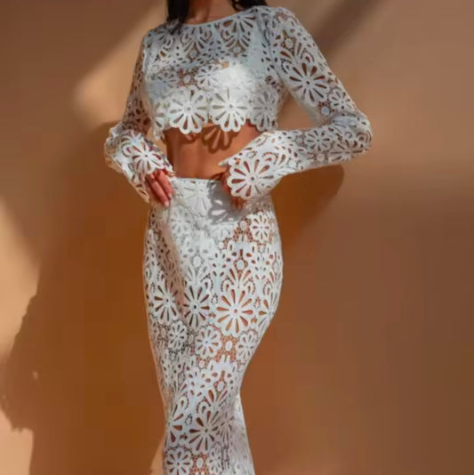 Sandra White Summer Beach Cover up Set