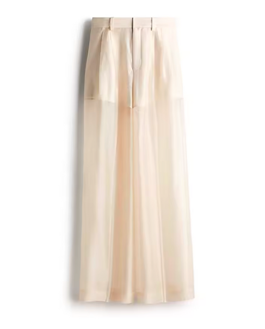 Elizabeth Sheer Cream Trouser with Shorts Set
